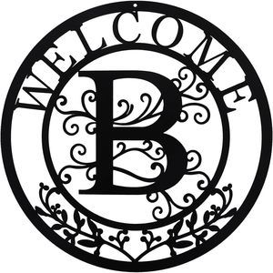 Metal Wall Art, Letter B Monogram, Personalized Name Sign, Black Wall Decor,🐰